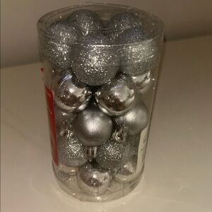 Silver Vintage Christmas Ornaments Small Set 25 count  NWT